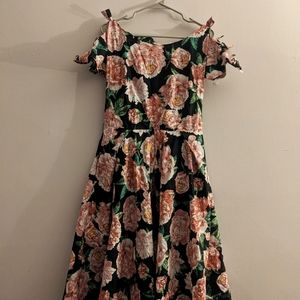 Unique Vintage Rose Print Dress